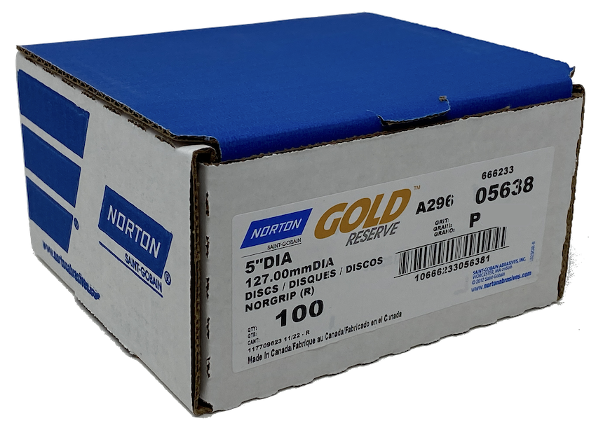 Norton Gold A/O 320 Grit 5" Discs - 100 Ct.